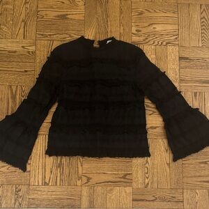 Ulla Johnson Black Ruffled Blouse